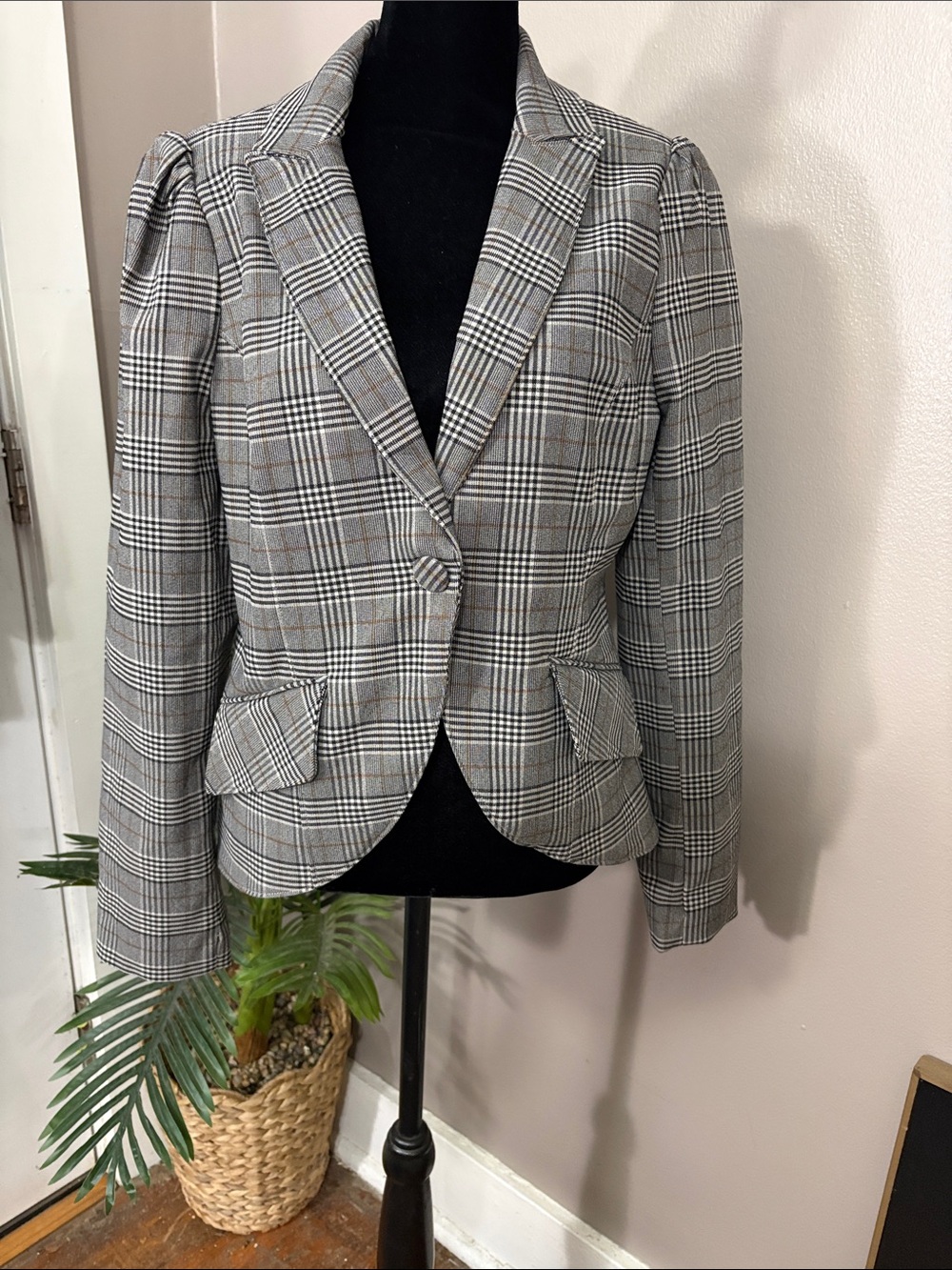 Autres filles Glen Plaid Tailored Blazer Jacket - Classic Workwear women’s M